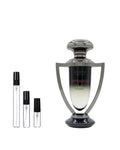 Arabiyat Prestige Extradose Homme sample – decant naast de volle fles ter herkenning