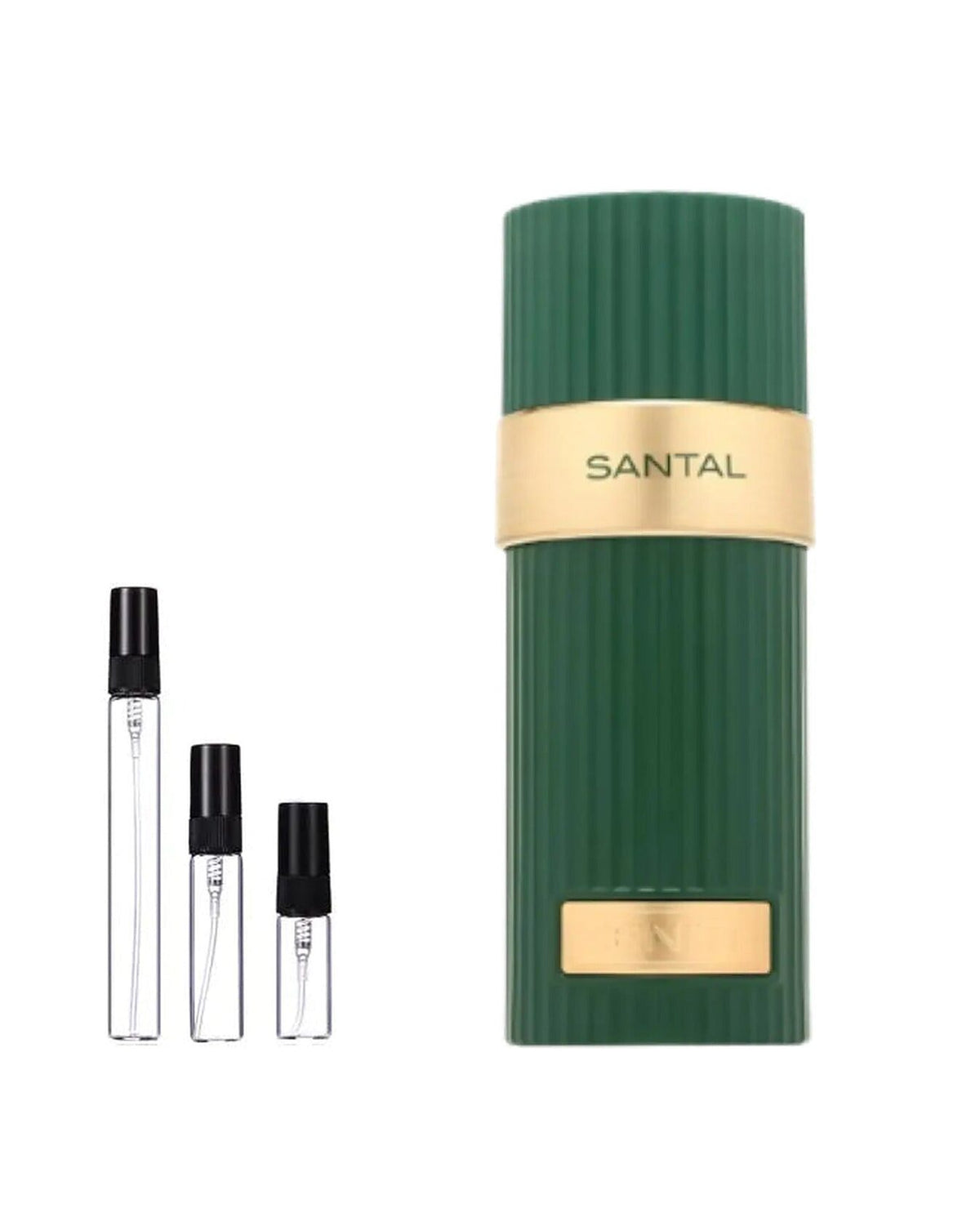 French Avenue Zenith Santal sample – decant naast de volle fles ter herkenning