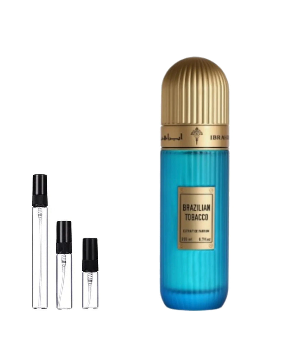 Ibraheem Al Qurashi Brazilian Tobacco sample – 10 ml decant in glazen sprayflesje