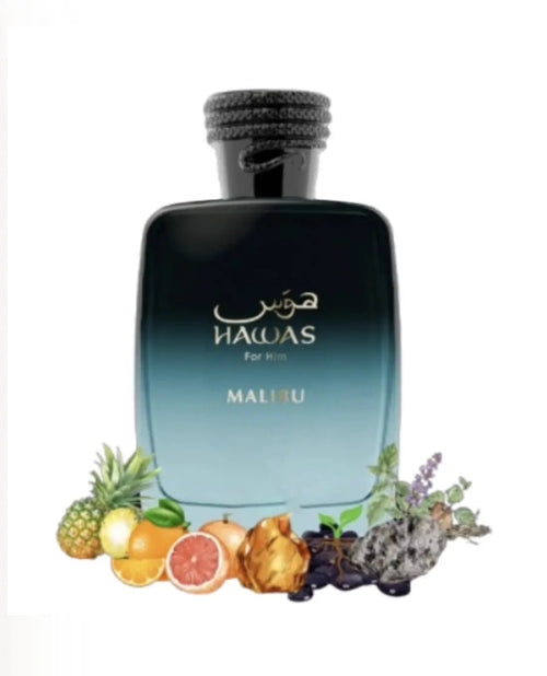 Rasasi Hawas Malibu (100ml) – Eaux de Parfum, flacon