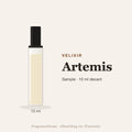 Velixir Artemis sample – 10 ml decant in glazen sprayflesje